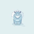 Vector Illustration Emoji character cartoon ballerina Hippopotamus with huge smile Royalty Free Stock Photo