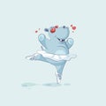 Vector Illustration Emoji character cartoon ballerina Hippopotamus in love Royalty Free Stock Photo