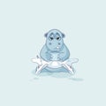 Vector Illustration Emoji character cartoon ballerina Hippopotamus sad and frustrated Royalty Free Stock Photo