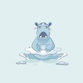 Vector Illustration Emoji character cartoon ballerina Hippopotamus is sitting on the splits and crying Royalty Free Stock Photo