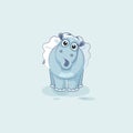 Vector Illustration Emoji character cartoon ballerina Hippopotamus surprised with big eyes