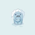 Vector Illustration Emoji character cartoon sad and frustrated ballerina Hippopotamus crying