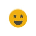 Vector illustration of emoji star struck. Face. Happy. Emoji. Cute emoticon isolated on white background.