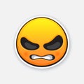 Sticker of emoticon for expressing emotion of angry, with clenched teeth