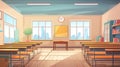 Vector illustration of empty kinder garden class room