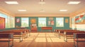 Vector illustration of empty kinder garden class room