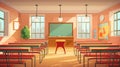 Vector illustration of empty kinder garden class room