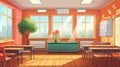 Vector illustration of empty kinder garden class room