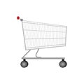 Vector illustration empty metal shopping trolley