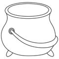 Pot for gold. Empty. Sketch. Coloring book for children. Vector illustration. Doodle style. Outline on an isolated background.