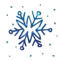 image with an enlarged isolated painted snowflake