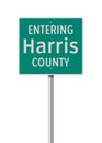 Entering Harris County road sign