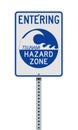 Entering Tsunami Hazard Zone sign