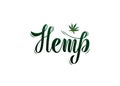 Vector illustration for environmental theme - Hemp. Lettering.