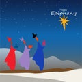 Vector illustration of Epiphany, a Christian festival. Jesus Christ soon after he was born Royalty Free Stock Photo