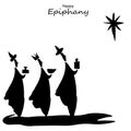 Vector illustration of Epiphany, a Christian festival. Jesus Christ soon after he was born Royalty Free Stock Photo