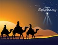 Vector illustration of Epiphany, a Christian festival. Jesus Christ soon after he was born Royalty Free Stock Photo