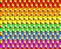 Colorful waving rainbow texture background of small triangle shapes, LGBTQ pride flag colors, seamless pattern. Flat design vector Royalty Free Stock Photo