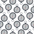 Mariner's compass flat icon seamless pattern. Royalty Free Stock Photo
