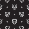 Seamless pattern with the face of the Bull. Good covers, fabrics, postcards and printing. Vector Royalty Free Stock Photo