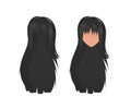 Set for modeling the face of a beautiful young girl. Haircut and hairstyle. Vector illustration. Royalty Free Stock Photo