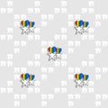 Seamless pattern of rainbow heart and star shapes similar to couples on gray background. Love, valentines, LGBTQ concepts. Royalty Free Stock Photo