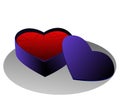 Heart shaped box with broken heart Royalty Free Stock Photo
