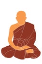 Vector illustration EPS 10 silhouette monk in Buddha religion