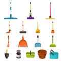 Vector illustration of equipment and housework icon. Set of equipment and clean stock vector illustration.