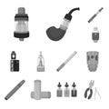 Vector design of equipment and pipe symbol. Collection of equipment and taste stock vector illustration. Royalty Free Stock Photo