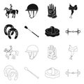 Vector design of equipment and riding icon. Set of equipment and competition stock symbol for web. Royalty Free Stock Photo