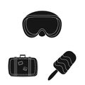 Vector design of equipment and swimming logo. Collection of equipment and activity vector icon for stock. Royalty Free Stock Photo