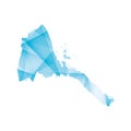 Vector illustration of Eritrea map with blue colored geometric shapes