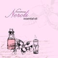 Vector illustration of essential oil of neroli