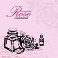 Vector illustration of essential oil of rose