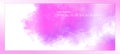 Watercolor template banner. Pink paint splash. Delicate and subtle sun rays.