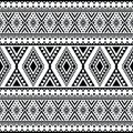 Vector illustration with ethnic style design. Seamless geometric pattern. Navajo and Aztec tribal motif. Black and white color. Royalty Free Stock Photo