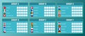 illustration of EURO 2020 group stage. Scoring table for play, win, draw, lost, points