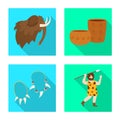 Vector illustration of evolution and neolithic icon. Set of evolution and primeval stock symbol for web. Royalty Free Stock Photo