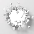Vector illustration of exploding wall with free area on center for any object or background Royalty Free Stock Photo
