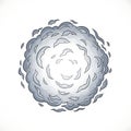 Vector illustration of an explosion cloud for comic book element Royalty Free Stock Photo