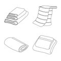 Vector design of fabric and hygiene icon. Set of fabric and bathroom stock symbol for web.