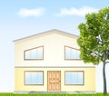 Vector illustration facade with tree