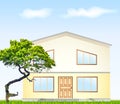 Vector illustration facade with tree