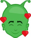 vector illustration alien or extraterrestrial cartoon in love Royalty Free Stock Photo