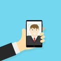 Vector illustration Face identification. Fotography. Selfie. Biometric information. Face scanner. Flat design. EPS 10 Royalty Free Stock Photo