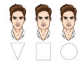 Vector illustration of face types