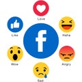 Facebook emoji icons like Royalty Free Stock Photo