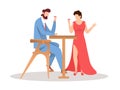 Vector illustration of faceless Couple on his date.