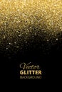 Vector illustration of falling glitter confetti, golden dust. Fe